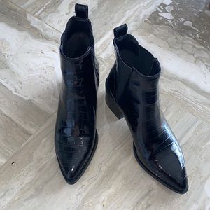 Leather booties *never used*